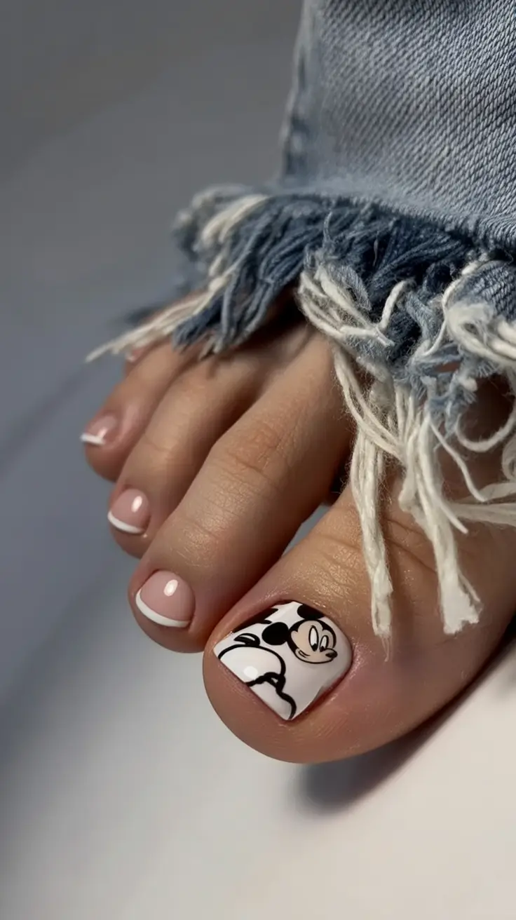 spring toe nail colors 2026 french pedicure design