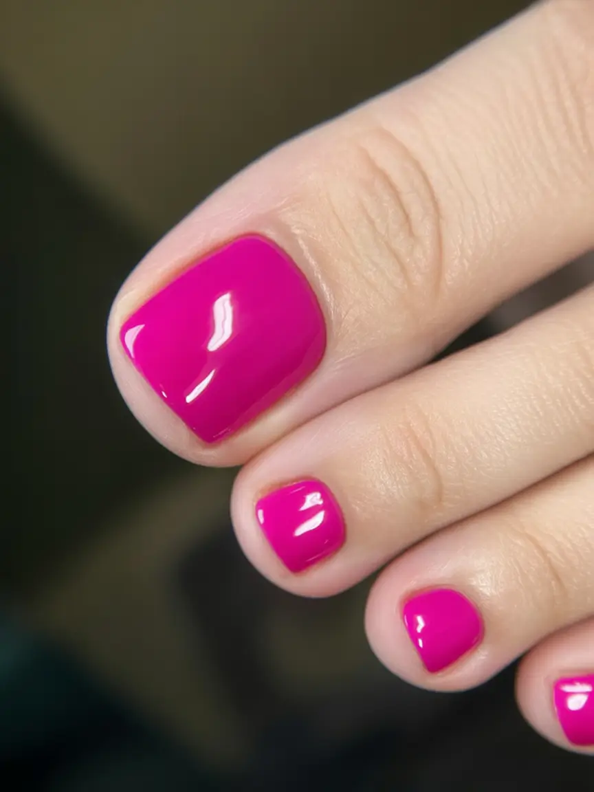 spring toe nail colors 2026 bright pink gel pedicure