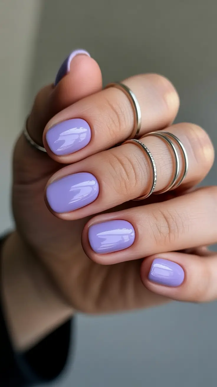 best spring vacation nails 2026 Soft Lavender Short Spring Nails