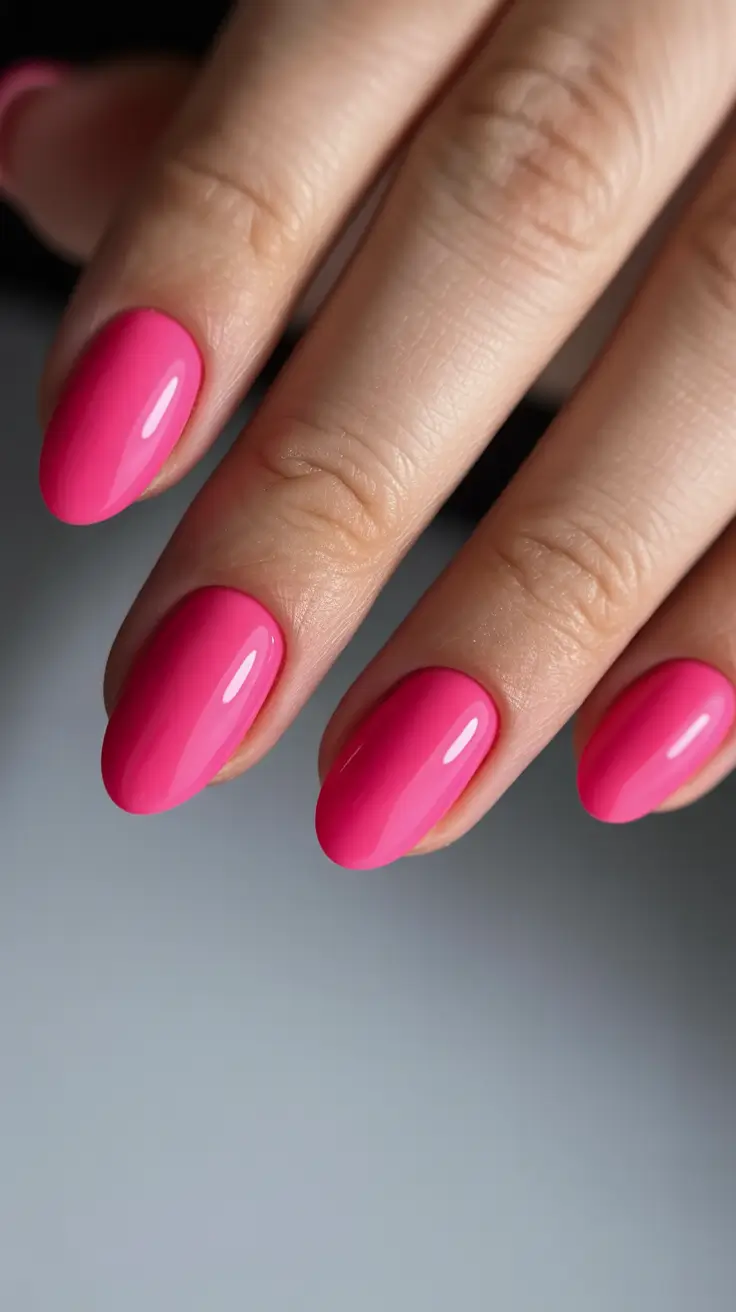 best spring vacation nails 2026 Bright Pink Almond Vacation Nails