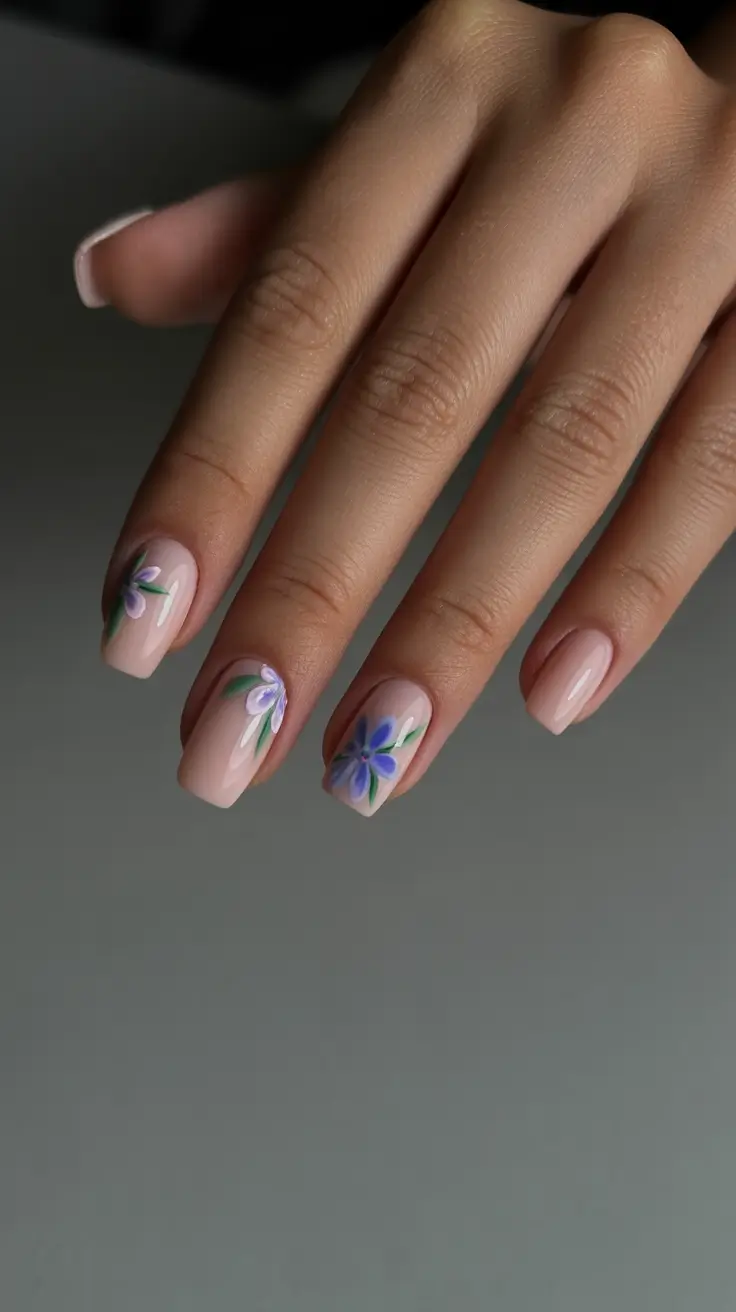 chic spring aura nails 2026 Soft Floral Aura Nails for Romantic Spring Inspo