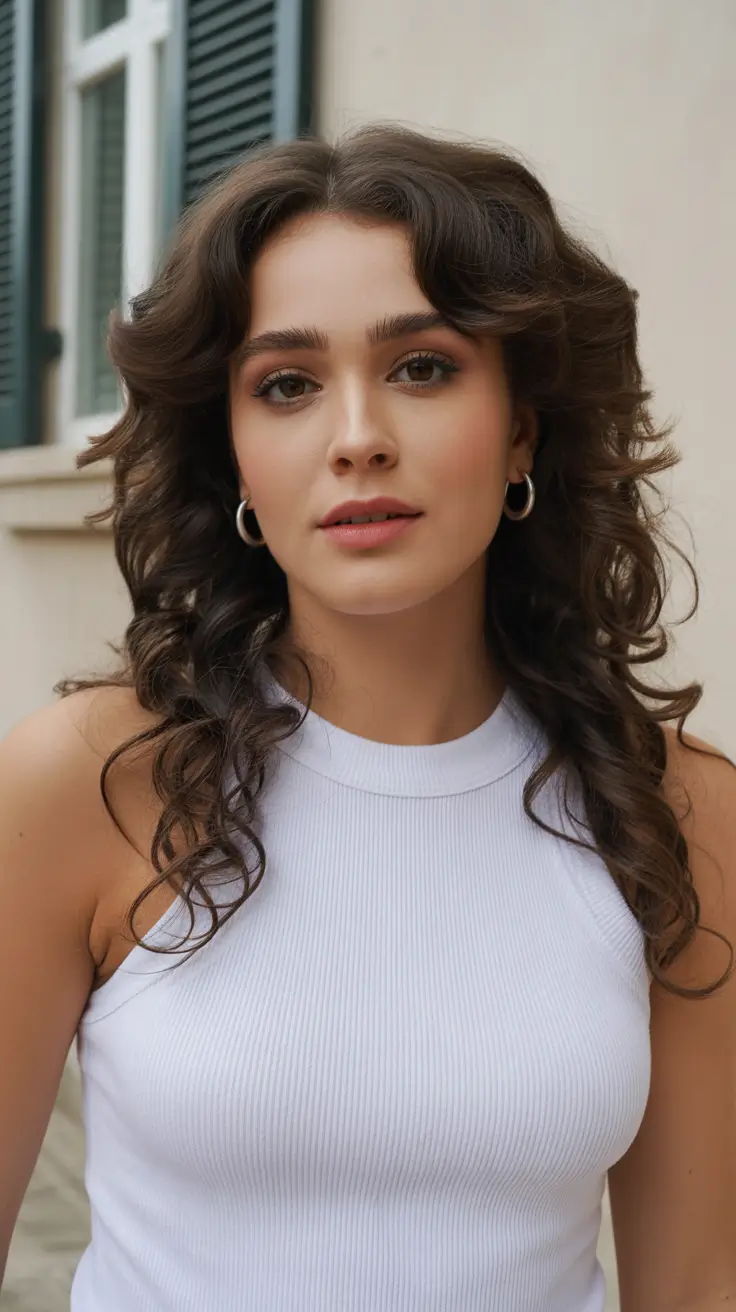 chic spring caramel hair color 2026 Playful Spring Curls with Caramel Dimension