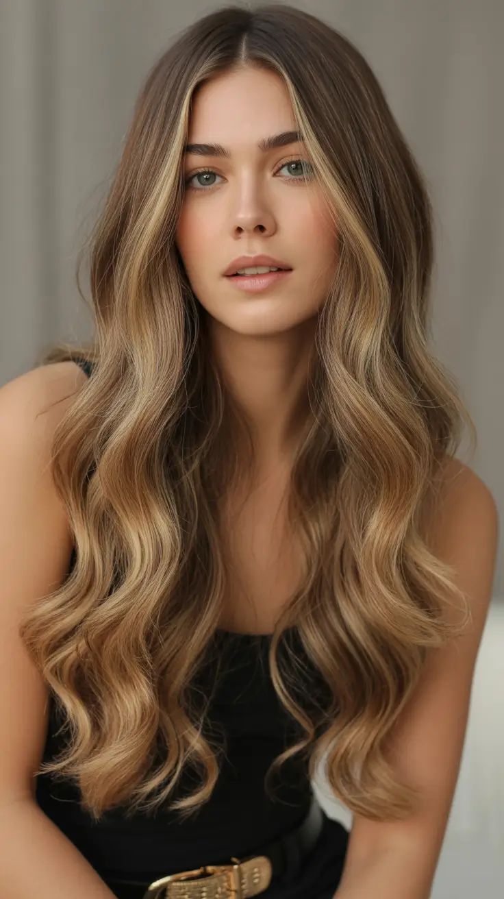 chic spring caramel hair color 2026 Golden Caramel Balayage for Soft Spring Movement