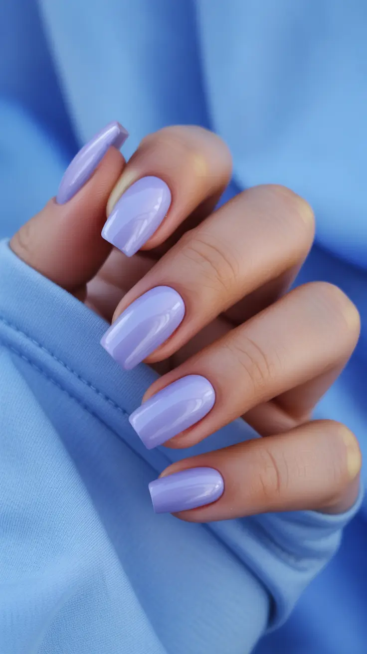 classy spring gel nails 2026 Soft Lavender Square Nails for Fresh Spring Color