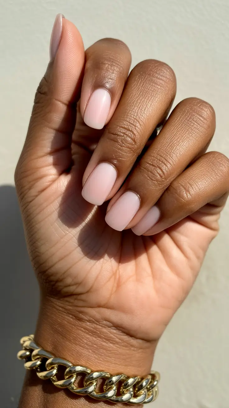 classy spring nails for dark skin 2026 Short Blush Pink Nails for Effortless Spring Chic