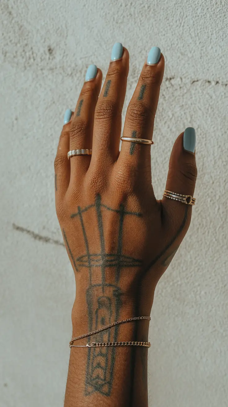 classy spring nails for dark skin 2026 Soft Sky Blue Minimal Nails for Fresh Spring Energy