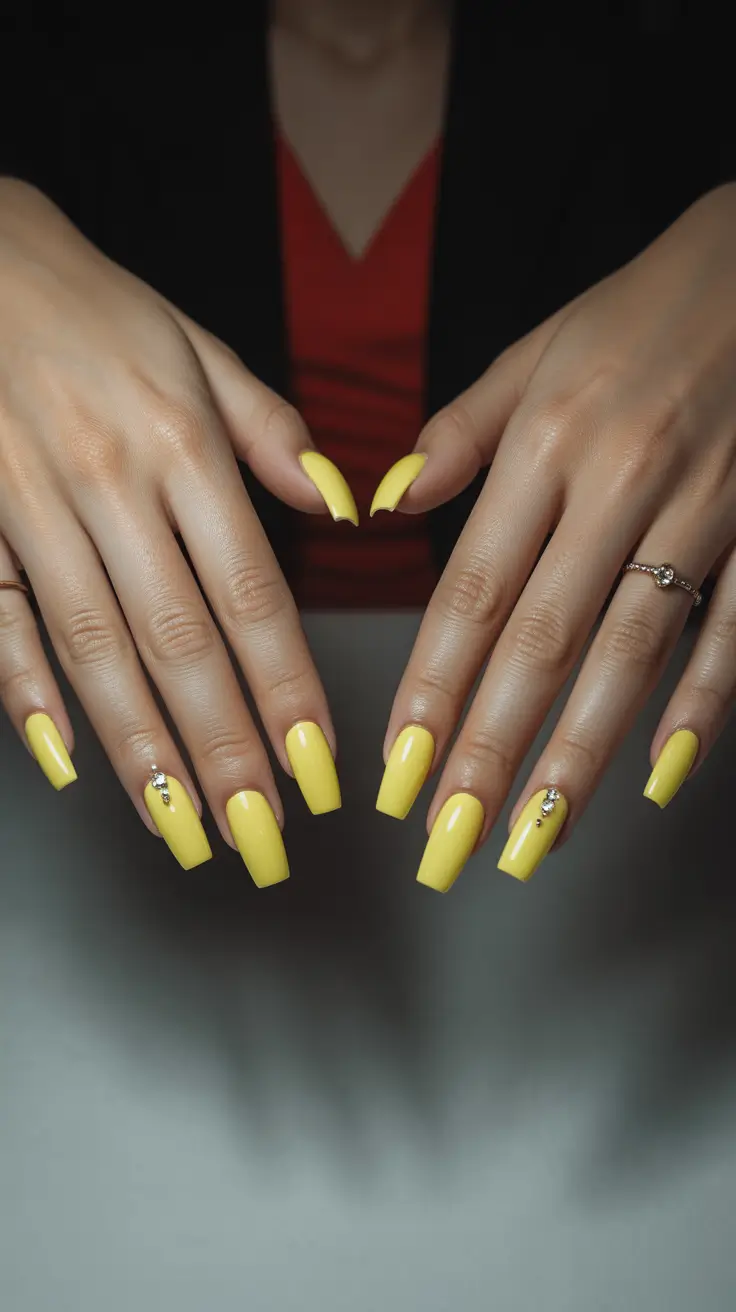 classy trendy spring nails 2026 Sunny Yellow Minimalism That Feels Instantly Happy