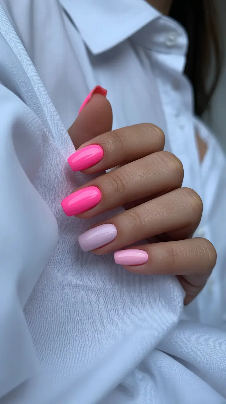 classy trendy spring nails 2026 Hot Pink Minimalism That Feels Instantly Modern