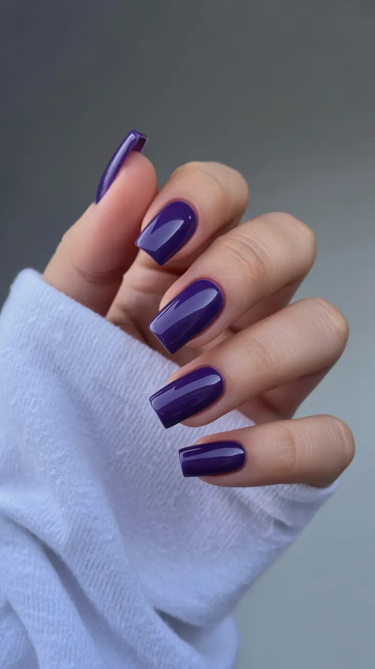 classy trendy spring nails 2026 Deep Purple Gloss for Bold Yet Elegant Nails