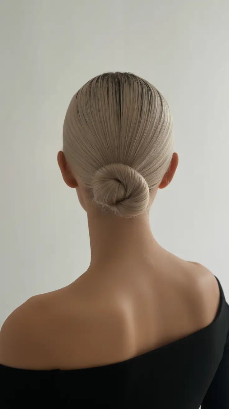 dreamy spring formal hairstyle ideas 2026 Sleek Low Chignon - The Minimalist Spring Statement