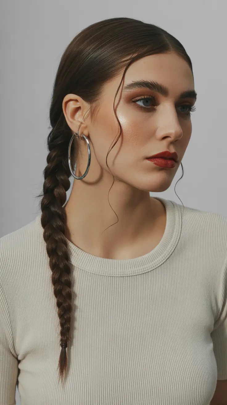 dreamy spring formal hairstyle ideas 2026 Low Side Braid with Face-Framing Tendrils - Modern Romance