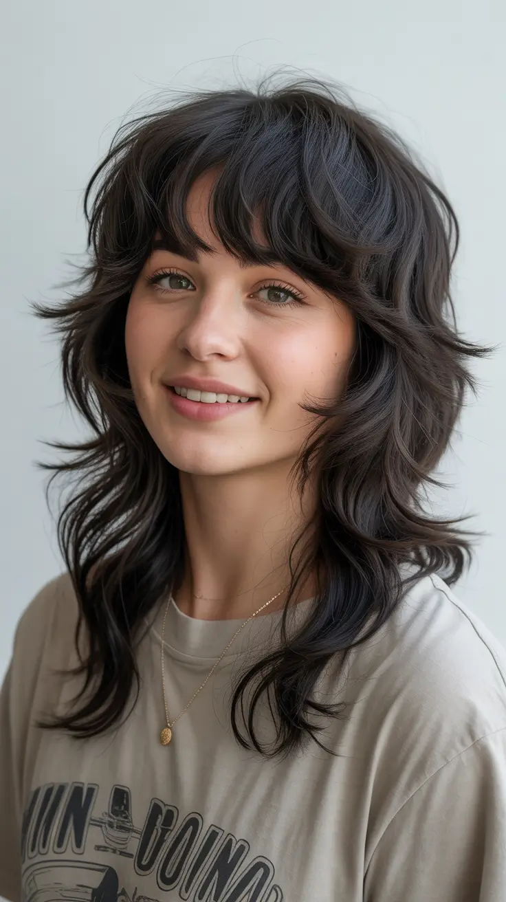 dreamy spring shag hairstyle guide 2026 Feathered Medium Shag With Soft Bangs