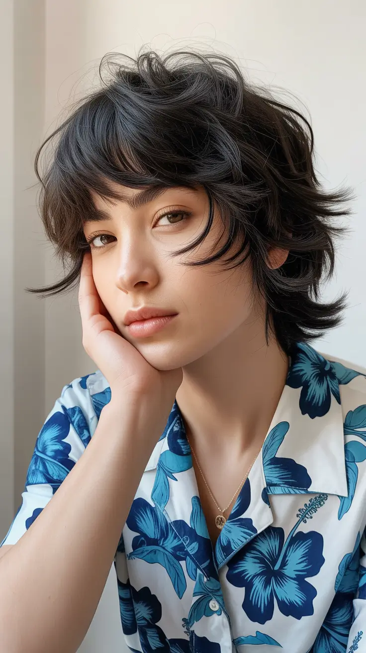 dreamy spring shag hairstyle guide 2026 Textured Short Shag With Micro Bangs