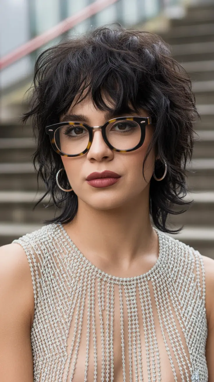 dreamy spring shag hairstyle guide 2026 Edgy Short Curly Shag With Micro Bangs