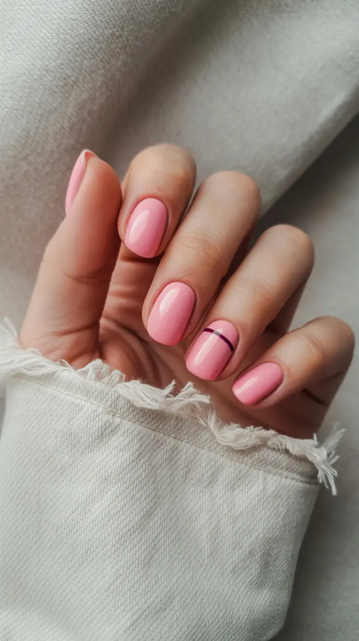 spring nail design 2026 light pink minimal short nails