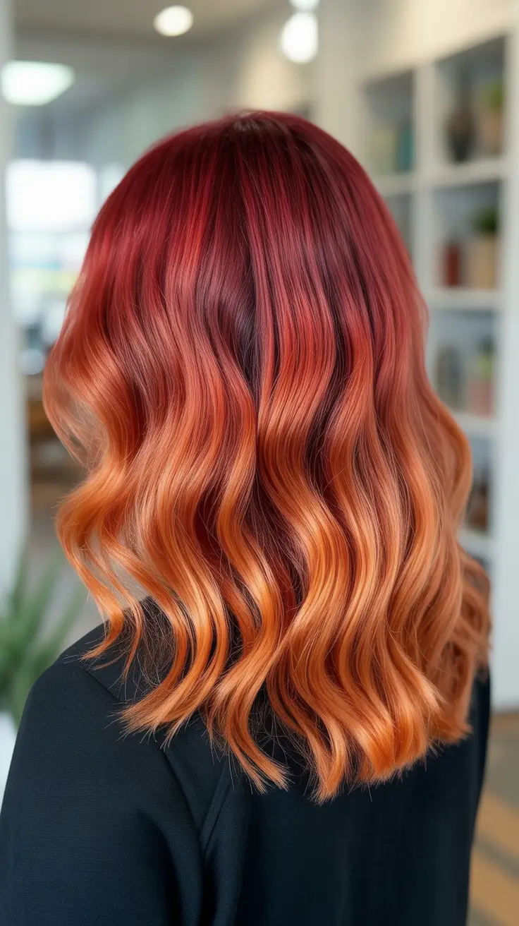 elegant spring fox hair color trends 2026 Molten Fox Copper with Soft Spring Waves