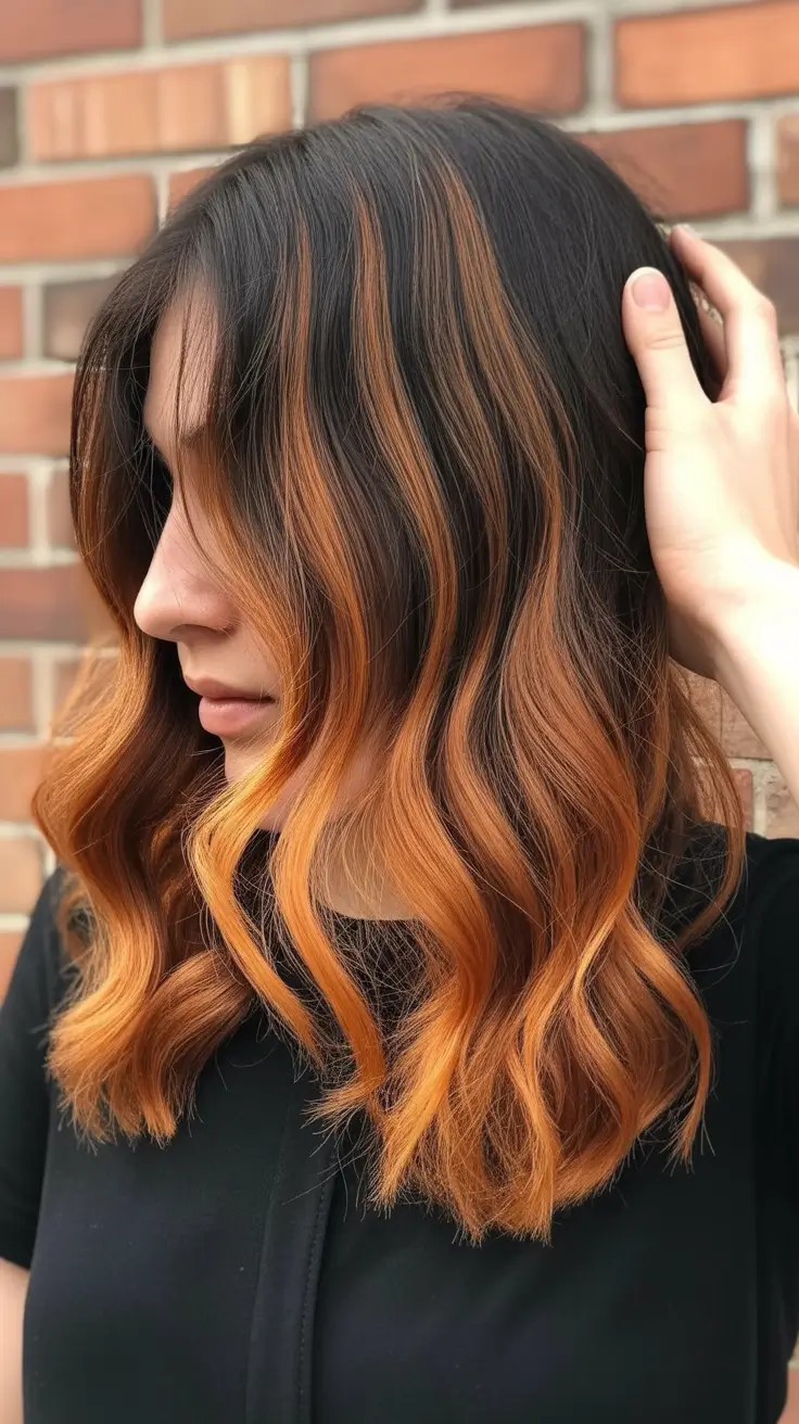 elegant spring fox hair color trends 2026 Dimensional Fox Balayage on Dark Brunette Base