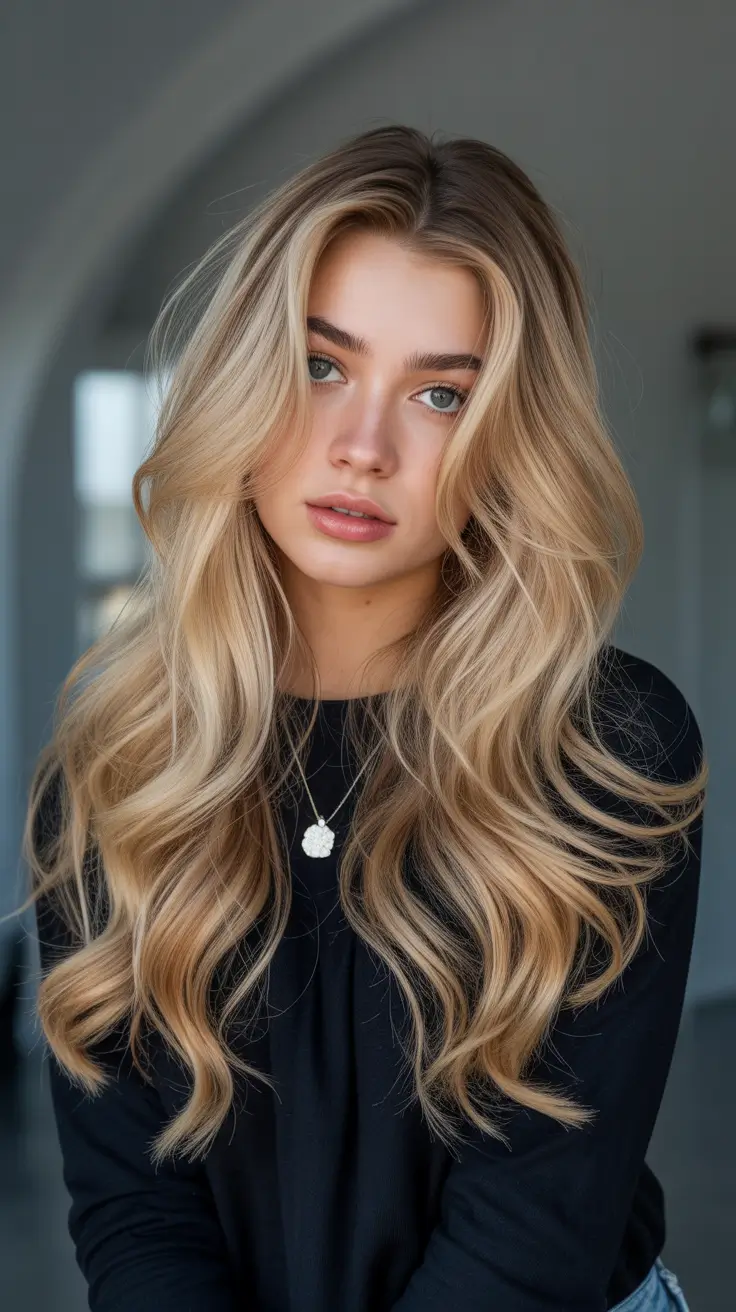 elegant spring honey blonde hair color trends 2026 Layered Honey Glow with Soft Caramel Dimension