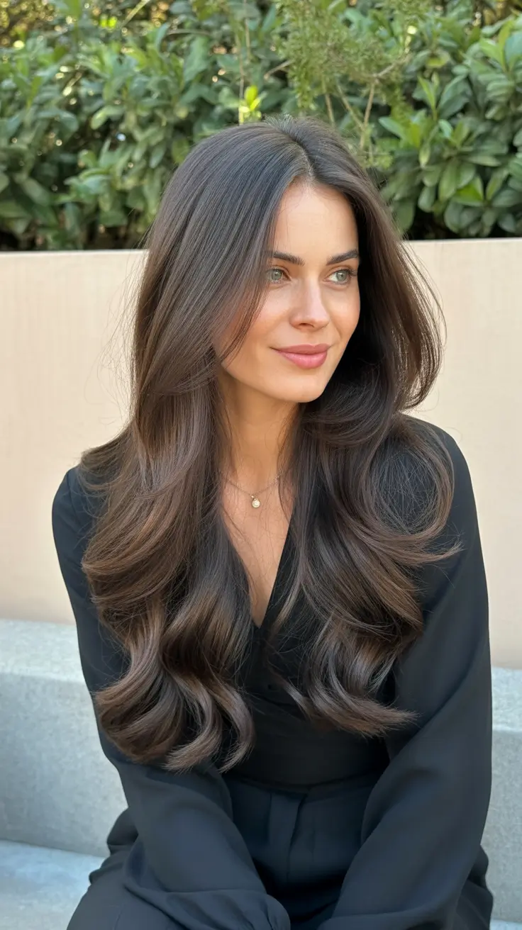 May Hair Color Ideas 2026 Dimensional Espresso Waves for Effortless Length
