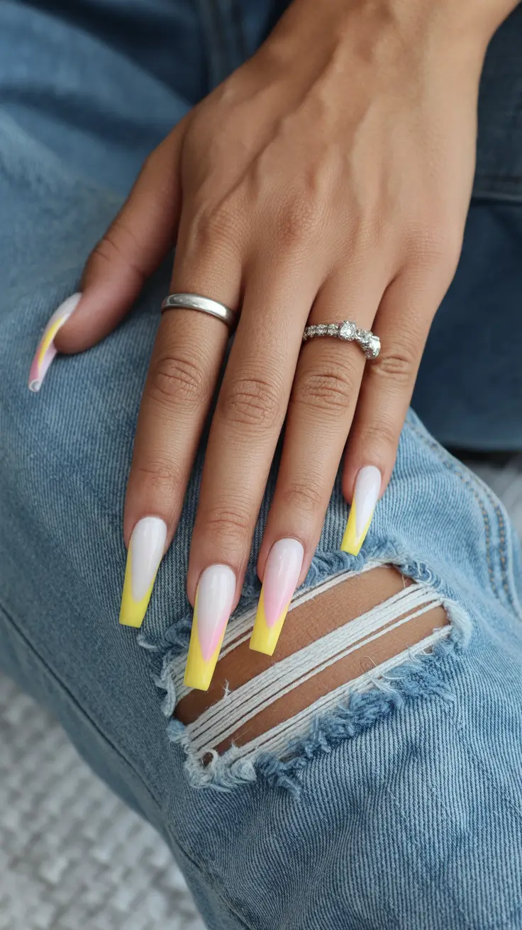 nails ideas may 2026 Soft Lemon French with a Clean Girl Edge
