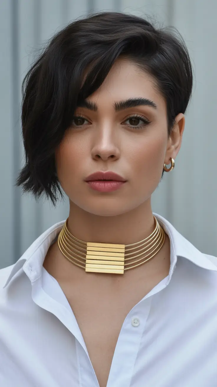 neutral spring hair color ideas to look younger Classic Deep Brunette Pixie With Modern Shine