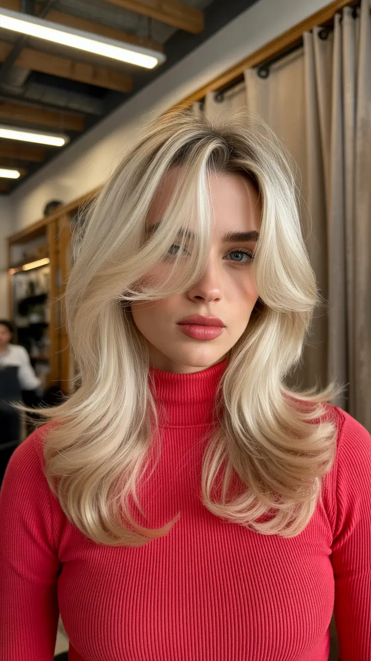 neutral spring hair color ideas to look younger Layered Vanilla Blonde With Airy Movement