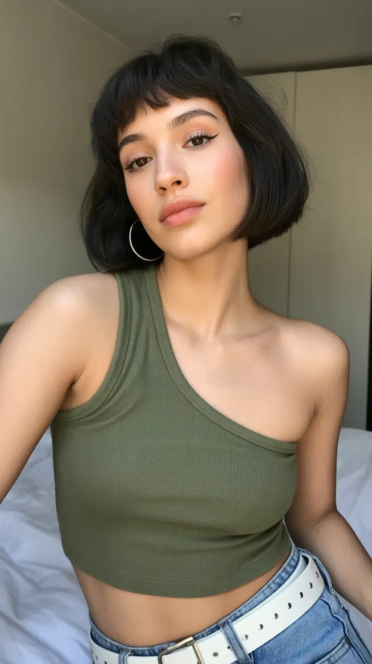 neutral spring hair color ideas to look younger Classic Jet Black French Bob With Modern Sharpness