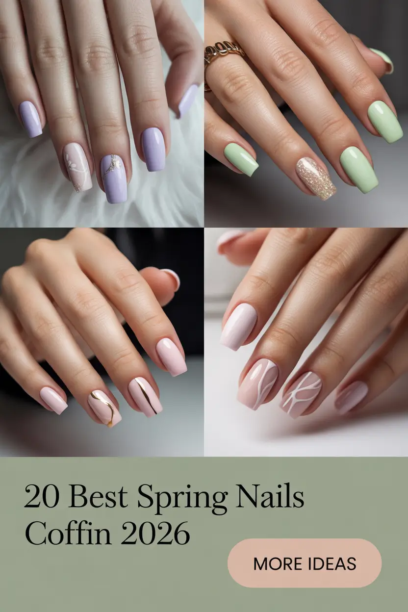Best Spring Nails Coffin 2026: Pretty Pink, Pastel & French Tip Designs