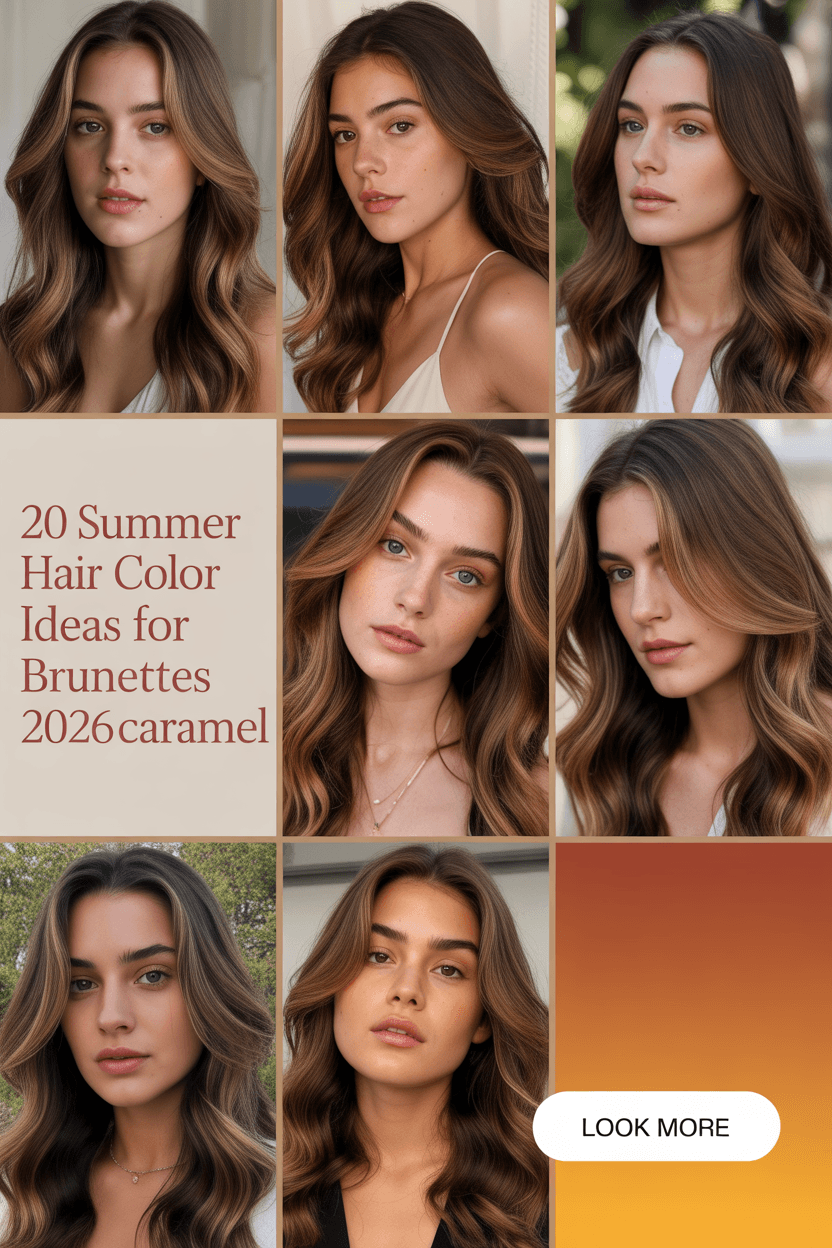 Summer Hair Color Ideas for Brunettes 2026 Caramel That Look Soft, Pretty and Perfect