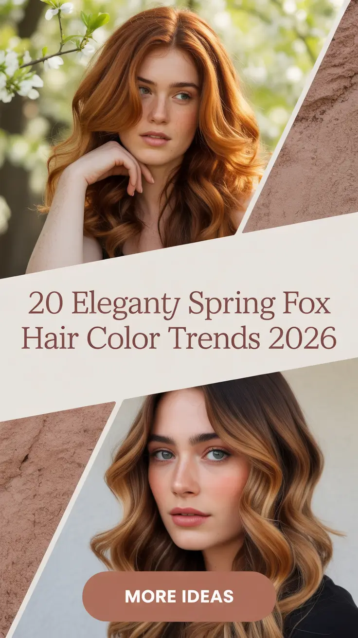 Elegant Spring Fox Hair Color Trends 2026: Fiery Copper Ideas for Brunette, Bob, and Curly Styles