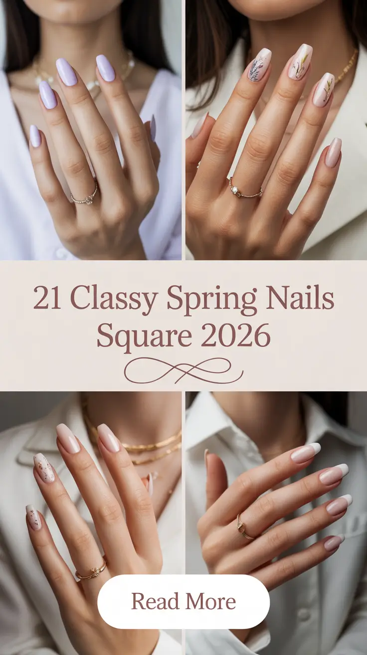 Classy Spring Nails Square 2026 - Elegant Trending Ideas for Every Length
