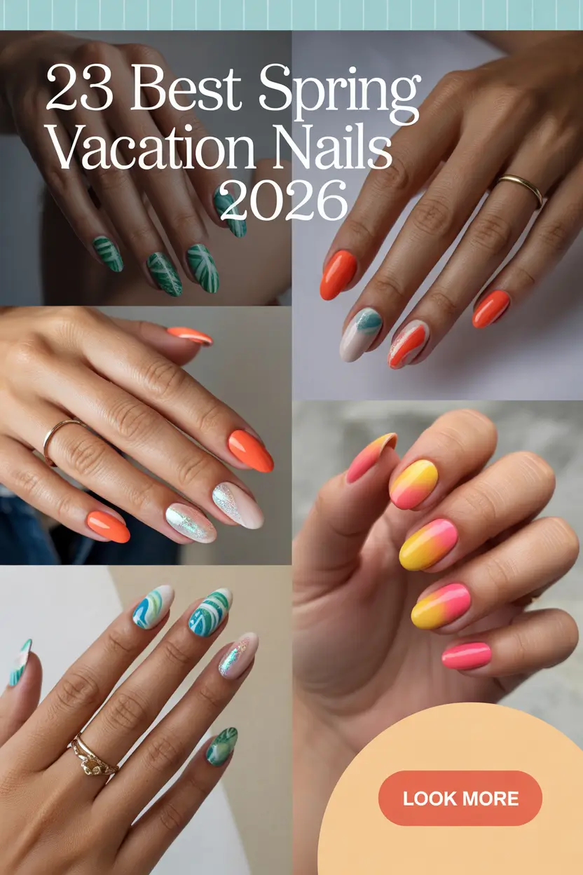 Best Spring Vacation Nails 2026: Bright Beach Ideas for Cute Almond, Square & Short Designs