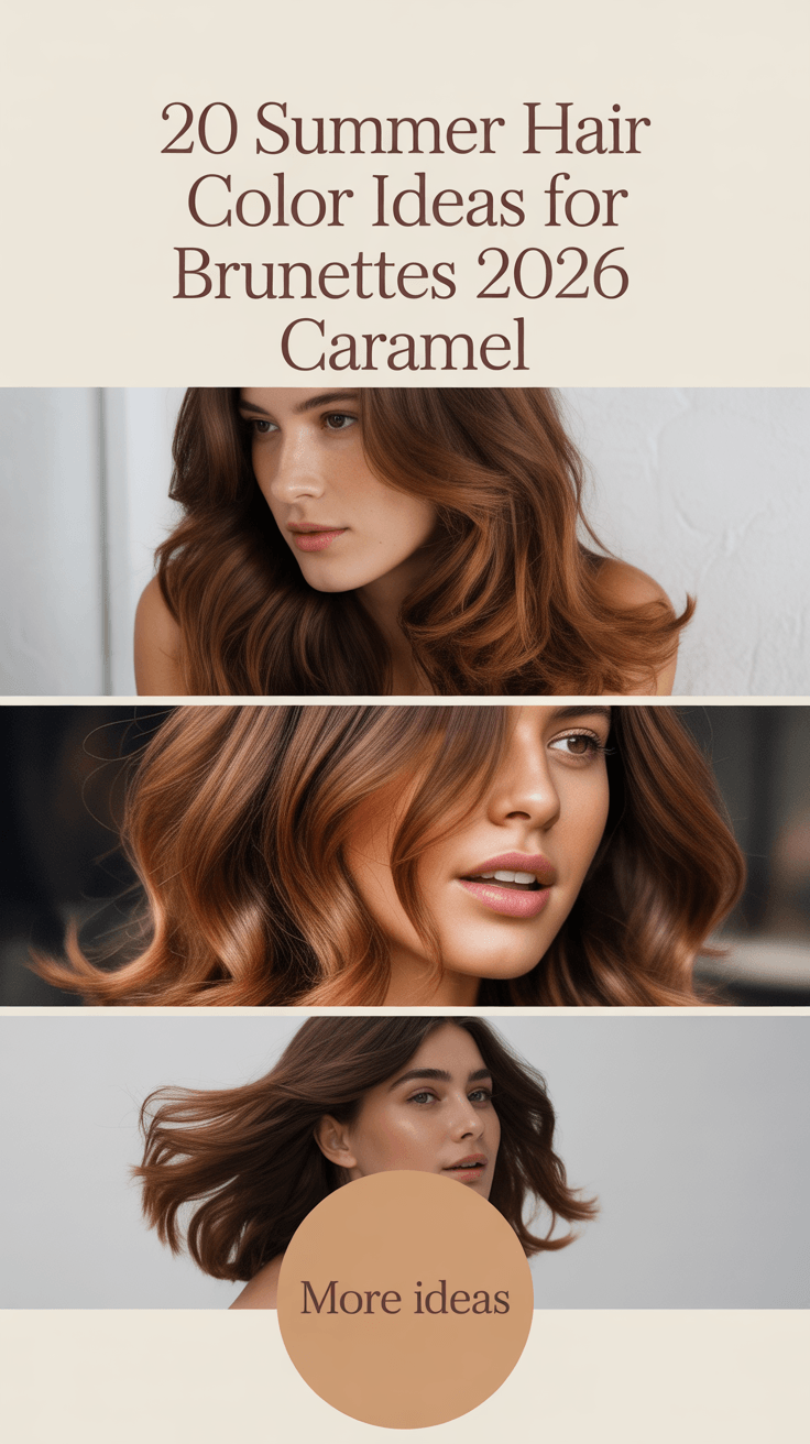 Summer Hair Color Ideas for Brunettes 2026 Caramel That Look Soft, Pretty and Perfect