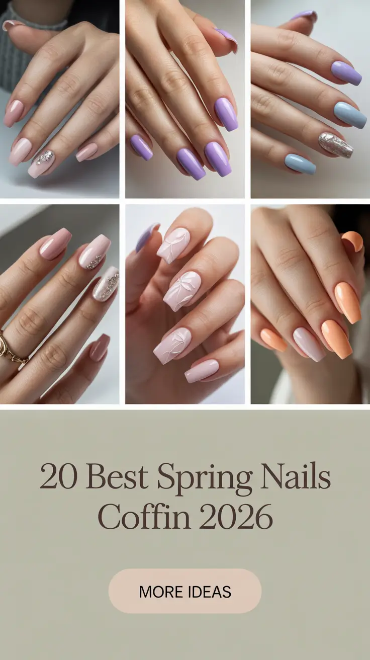 Best Spring Nails Coffin 2026: Pretty Pink, Pastel & French Tip Designs