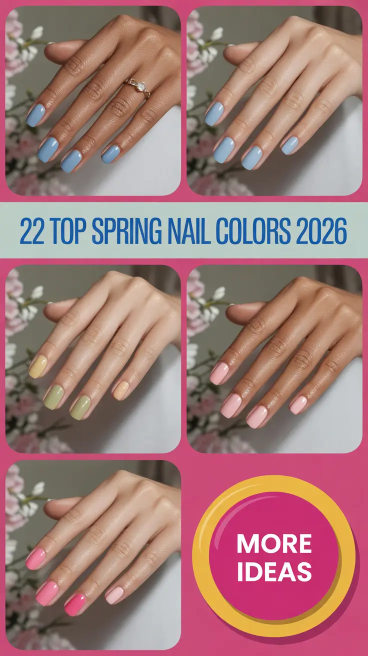 Top Spring Nail Colors 2026: Trendy Ideas for Bright, Pastel and Neutral Manicures