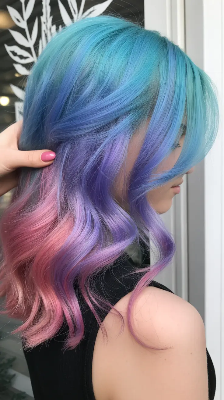 soft spring ombre hair color 2026 Pastel Rainbow Ombre for Playful Spring Energy