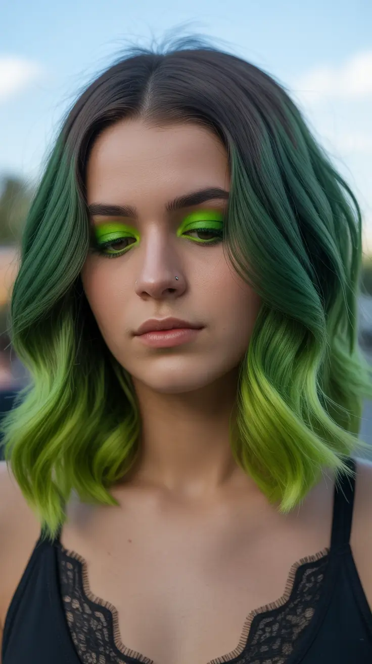 soft spring ombre hair color 2026 Emerald Green Ombre for a Bold Spring Statement
