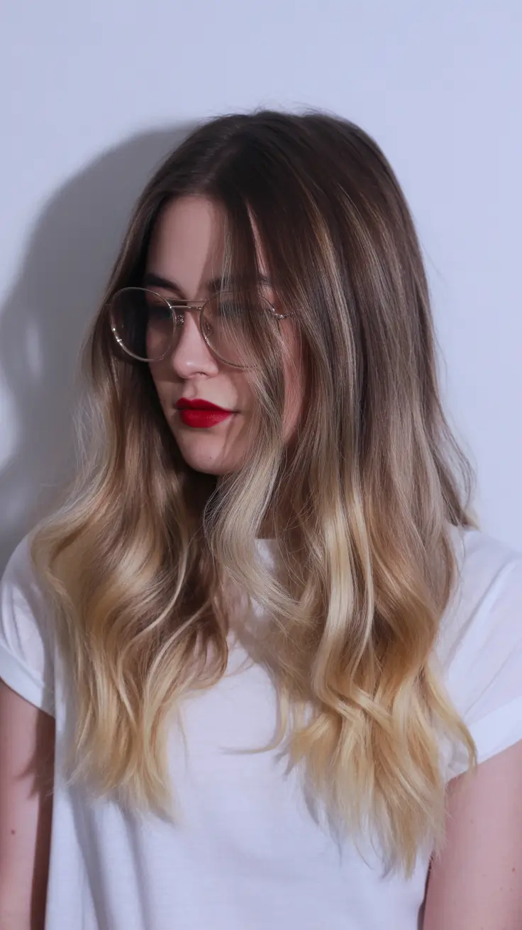 soft spring ombre hair color 2026 Classic Brunette to Creamy Blonde Ombre