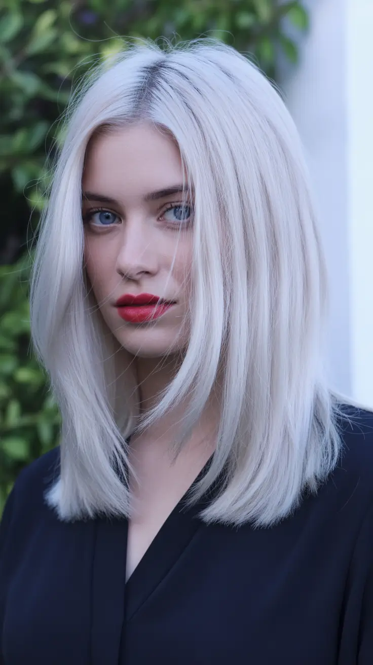 summer hair color for blondes 2026 platinum Cool-Toned Platinum Lob with Clean Edges
