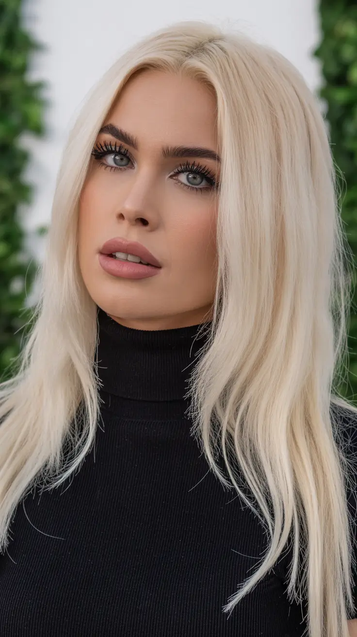 summer hair color for blondes 2026 platinum Sleek Straight Platinum with Barely-There Dimension