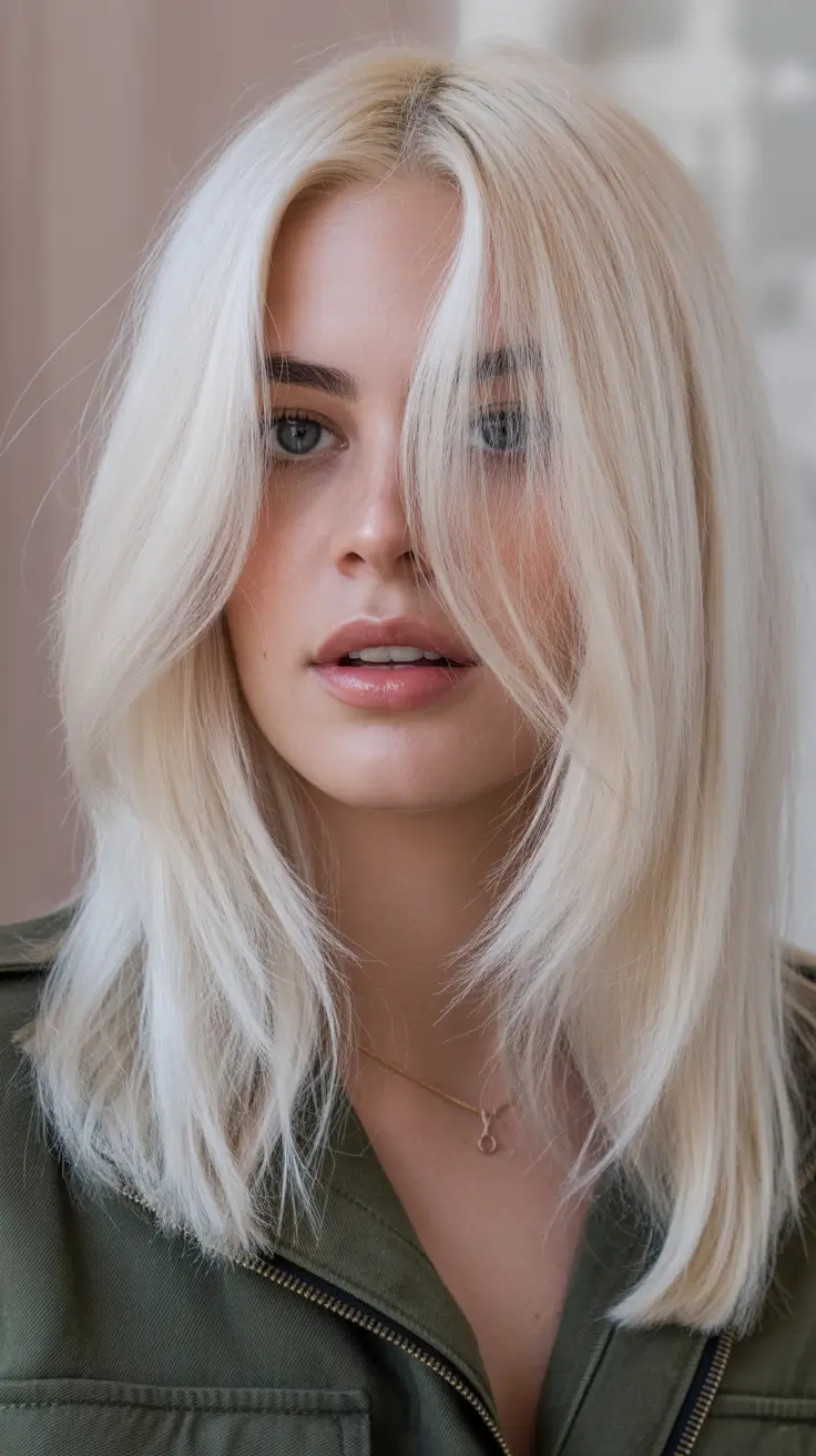 summer hair color for blondes 2026 platinum Softly Tousled Mid-Length Platinum with Face-Framing Layers