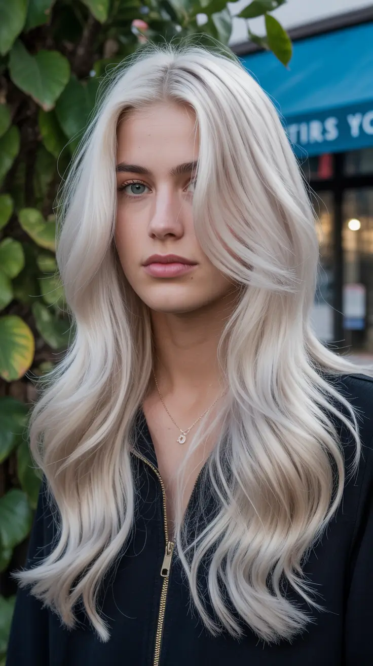 summer hair color for blondes 2026 platinum Voluminous Platinum Waves with Dimensional Balayage