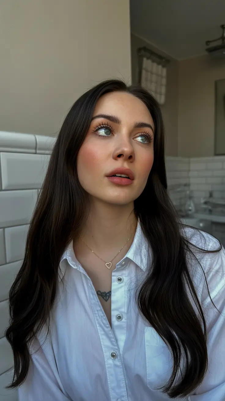 summer hair color ideas 2026 cool tones Deep Cool Brunette with Natural Summer Contrast