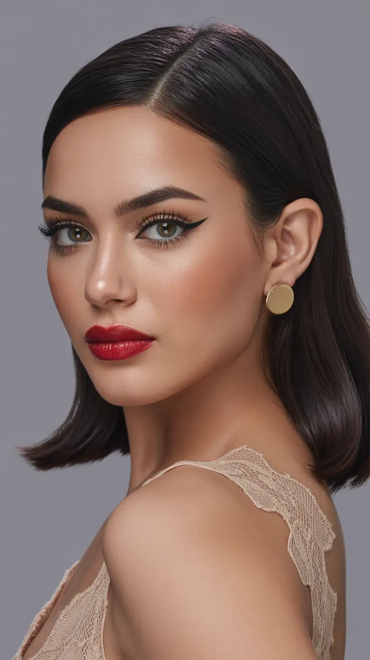 summer hair color ideas 2026 cool tones Cool French Bob with Deep Brunette Precision