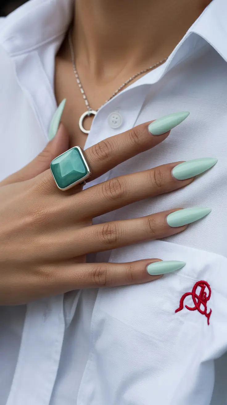 summer nail colors ideas 2026 bright Mint pastel calm for fresh summer elegance