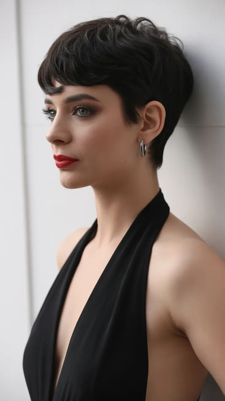 summer short haircut ideas 2026 Modern Sculpted Pixie With Glossy Texture