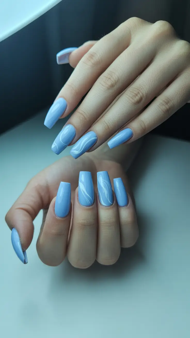 top spring nail colors 2026 Soft Sky Blue Minimalism for Fresh Spring Days