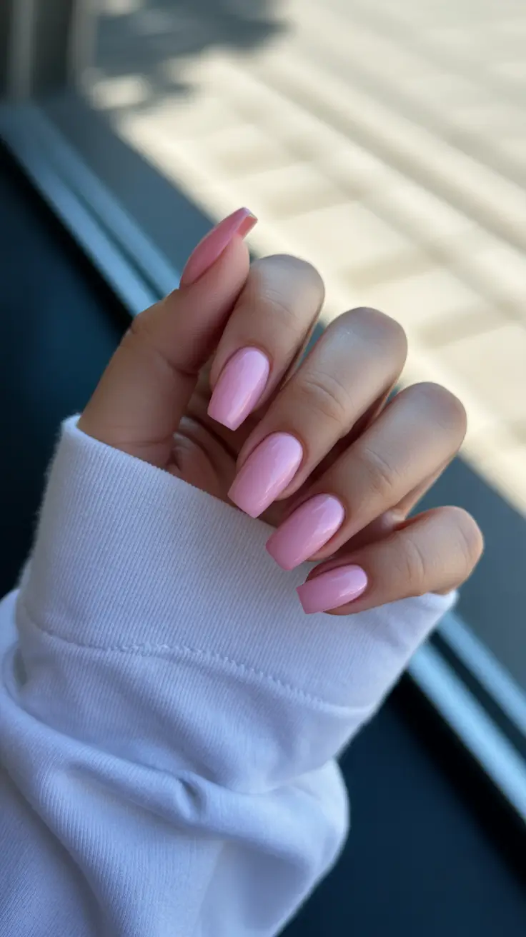 top spring nail colors 2026 Soft Baby Pink Gloss for Timeless Spring Style