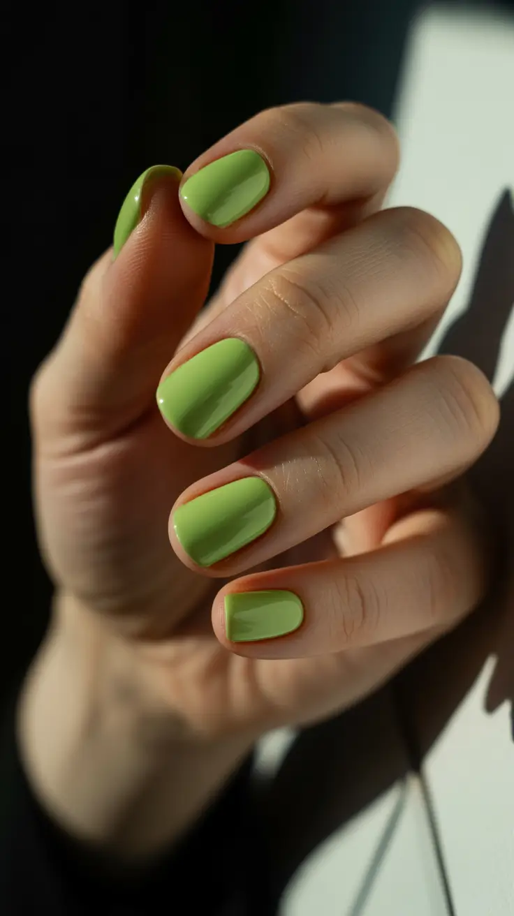 top spring nail colors 2026 Fresh Lime Green Minimalist Spring Nails