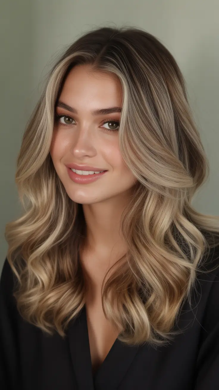 vibrant spring balayage hair color ideas 2026 Warm honey balayage with glowing caramel dimension